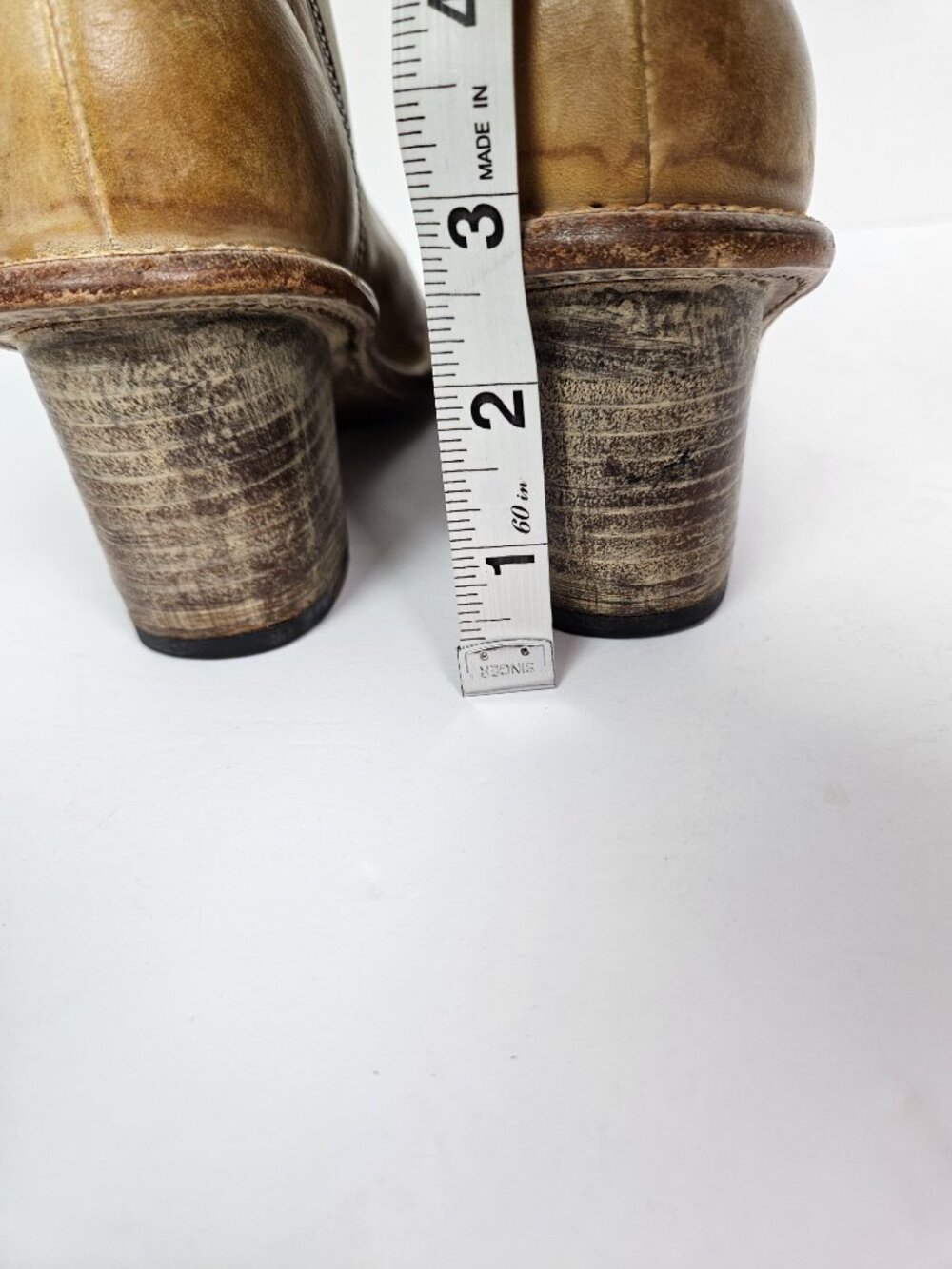 BED | STU Sonic Cobbler Series Distressed Tan Leather Ankle Boot 6 - Picture 9 of 13